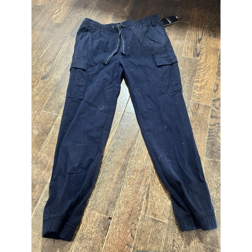 Galaxy by Harvic MEN Twill Pull on Cargo Pants, Navy, Size Small NWT